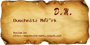 Duschnitz Márk névjegykártya